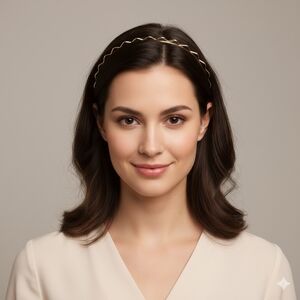 Gold Tone Zig Zag Wavy Metal Headband